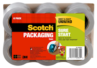 PACKING TAPE, SCOTCH, 1.88" X 25 YDS, CLEAR, 6/CT THUMBNAIL